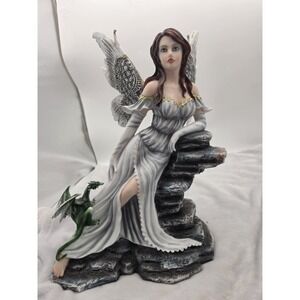 Pacific Giftware  16-1/2"  Tall White Dragon Fairy #11941